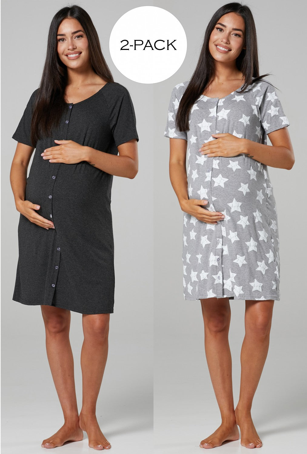 2-Pack Maternity Labour Delivery Gown – Happy Mama