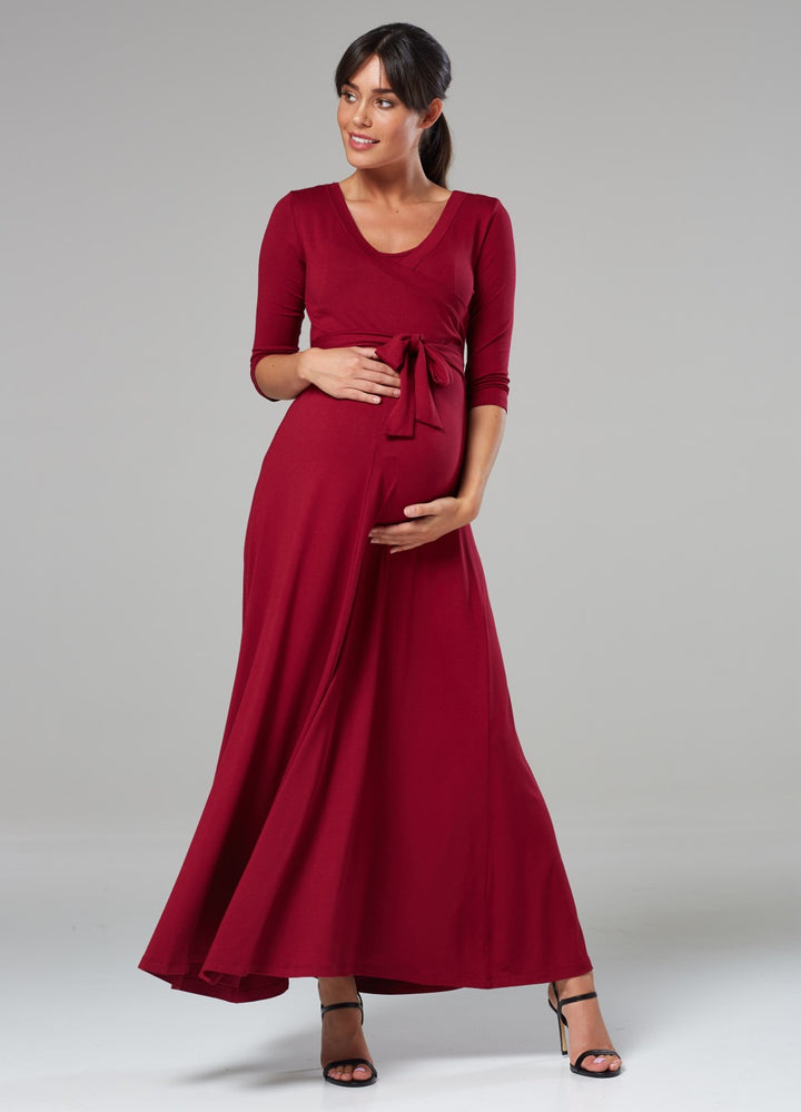 Maternity Empire Wrap Maxi Nursing Dress