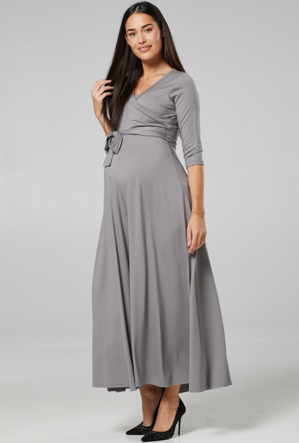 Maternity Empire Wrap Maxi Nursing Dress – Happy Mama