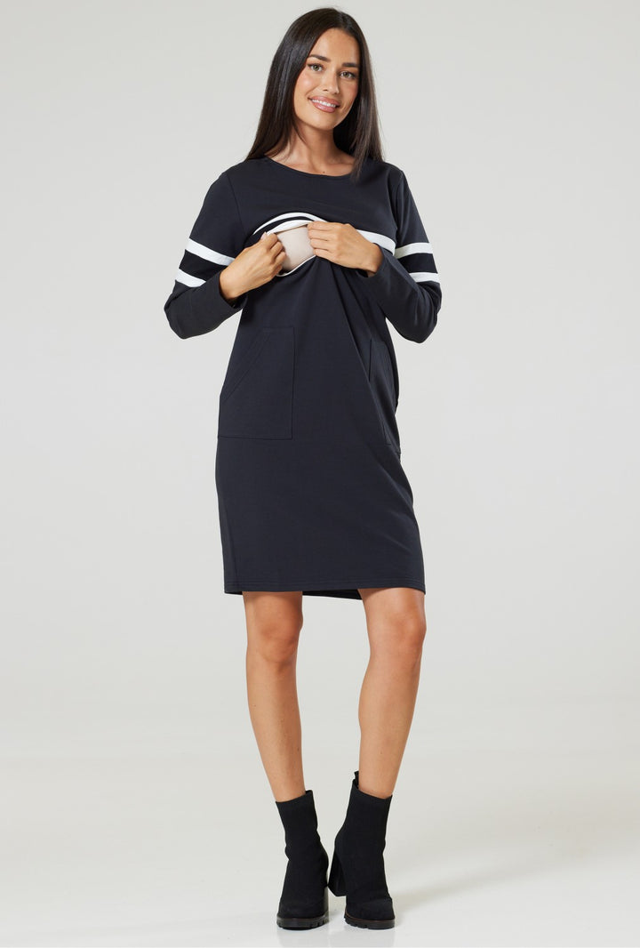 Maternity Cotton Nursing Sweatshirt Dress