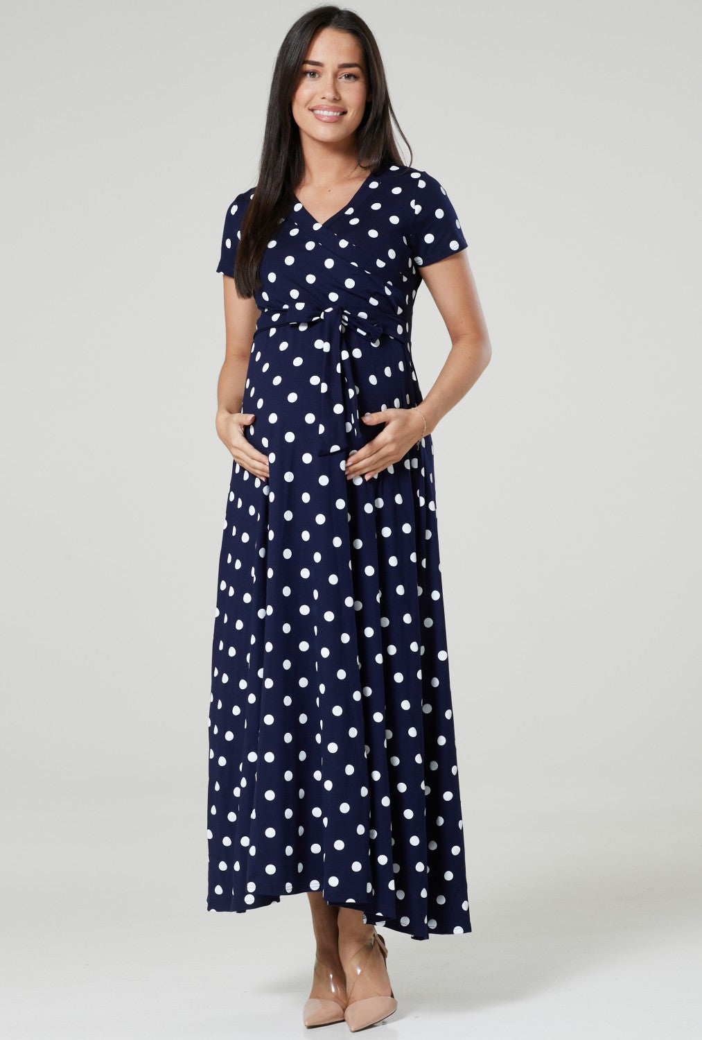 Maternity Nursing Summer Maxi Dress in Dots