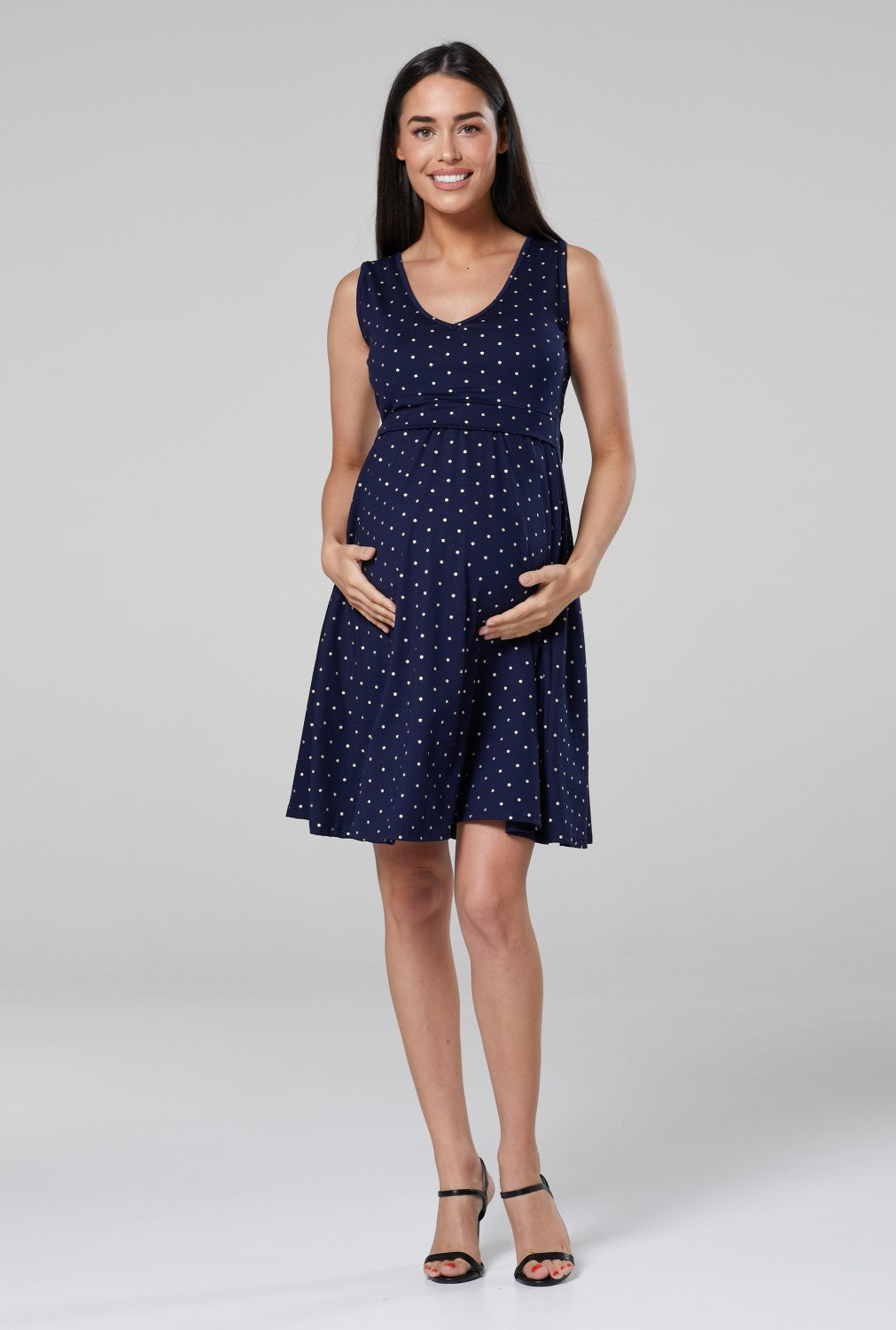 Maternity Sleeveless Skater Nursing Dress