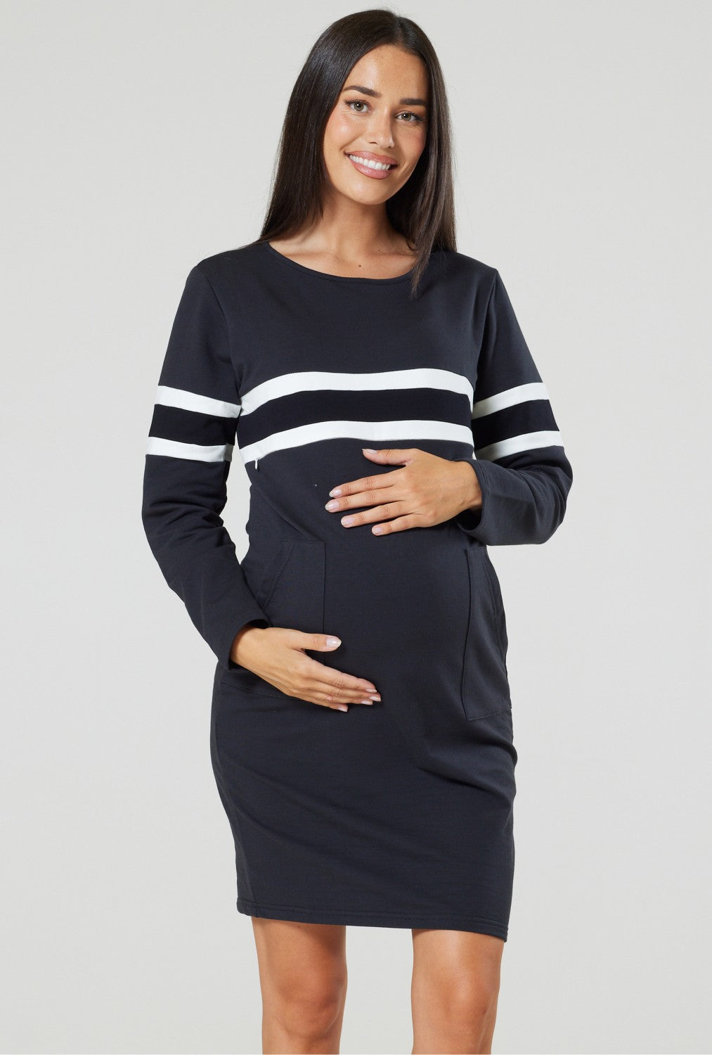 Maternity Cotton Nursing Sweatshirt Dress