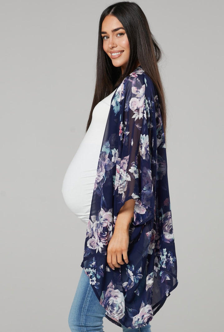 Floral Sheer Cover Up Chiffon Kimono