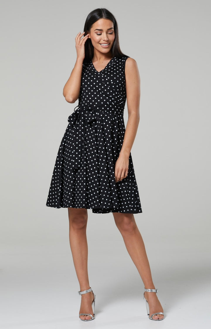 Maternity Nursing Wrap Summer Dress in Dots