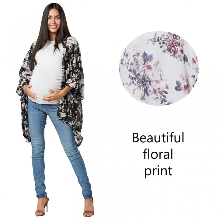 Floral Sheer Cover Up Chiffon Kimono