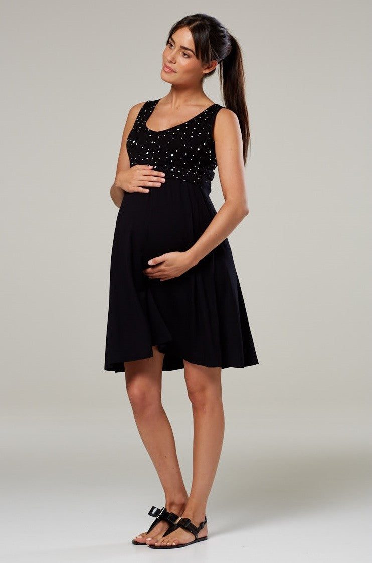 Maternity Sleeveless Skater Nursing Dress