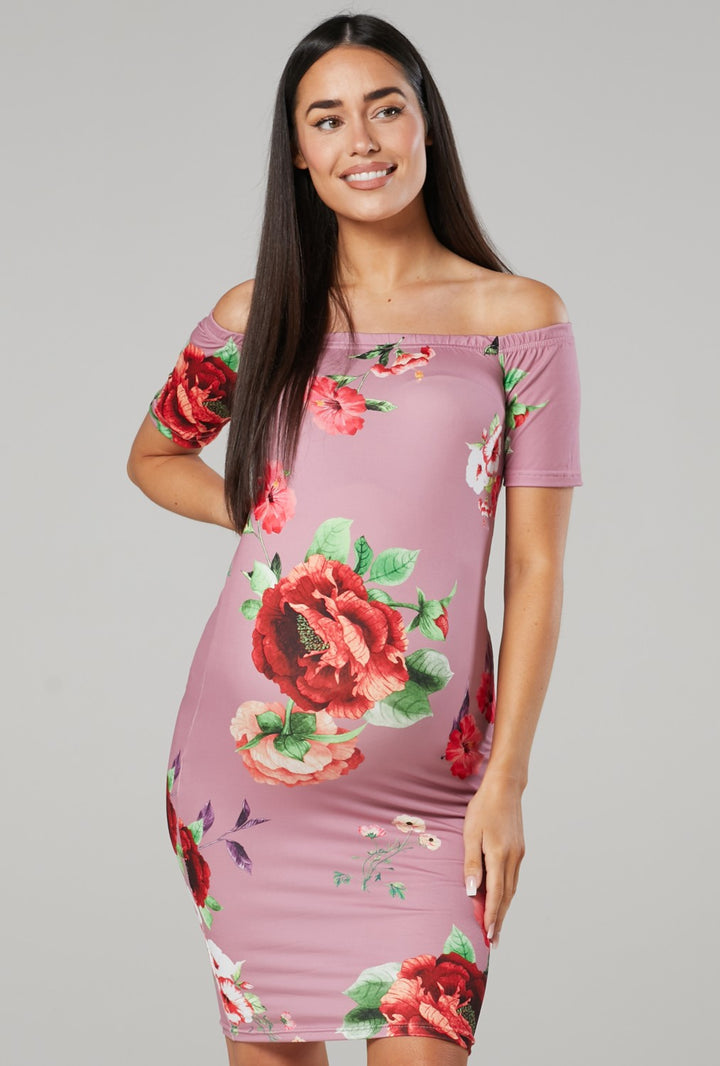 Baby Shower Off Shoulder Bodycon Dress