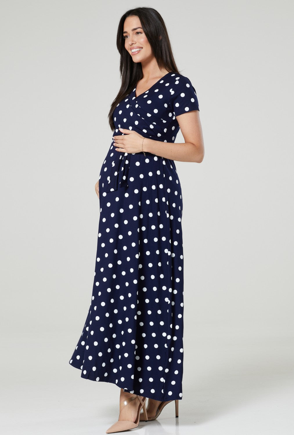 Maternity Nursing Summer Maxi Dress in Dots