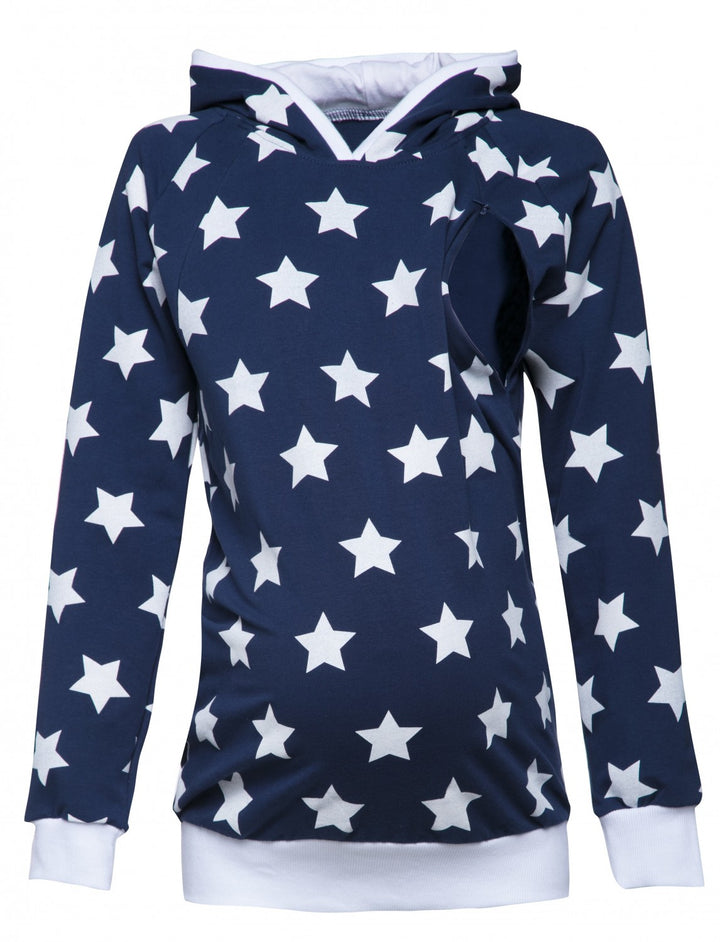 Nursing Hoodie Breastfeeding Stars Design