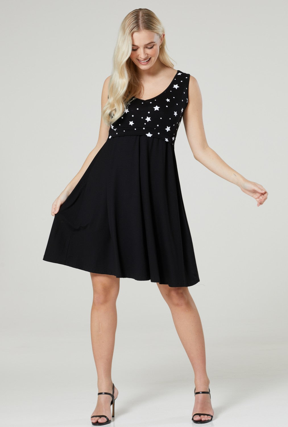 Maternity Sleeveless Skater Nursing Dress