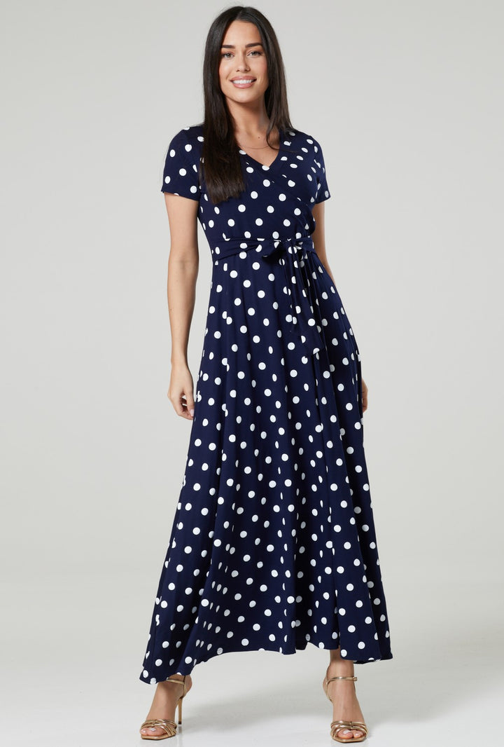 Maternity Nursing Summer Maxi Dress in Dots