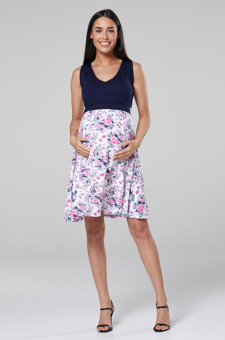 Maternity Sleeveless Skater Nursing Dress