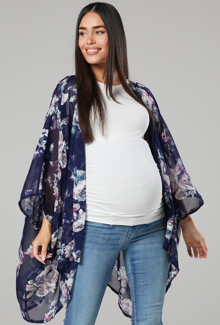 Floral Sheer Cover Up Chiffon Kimono