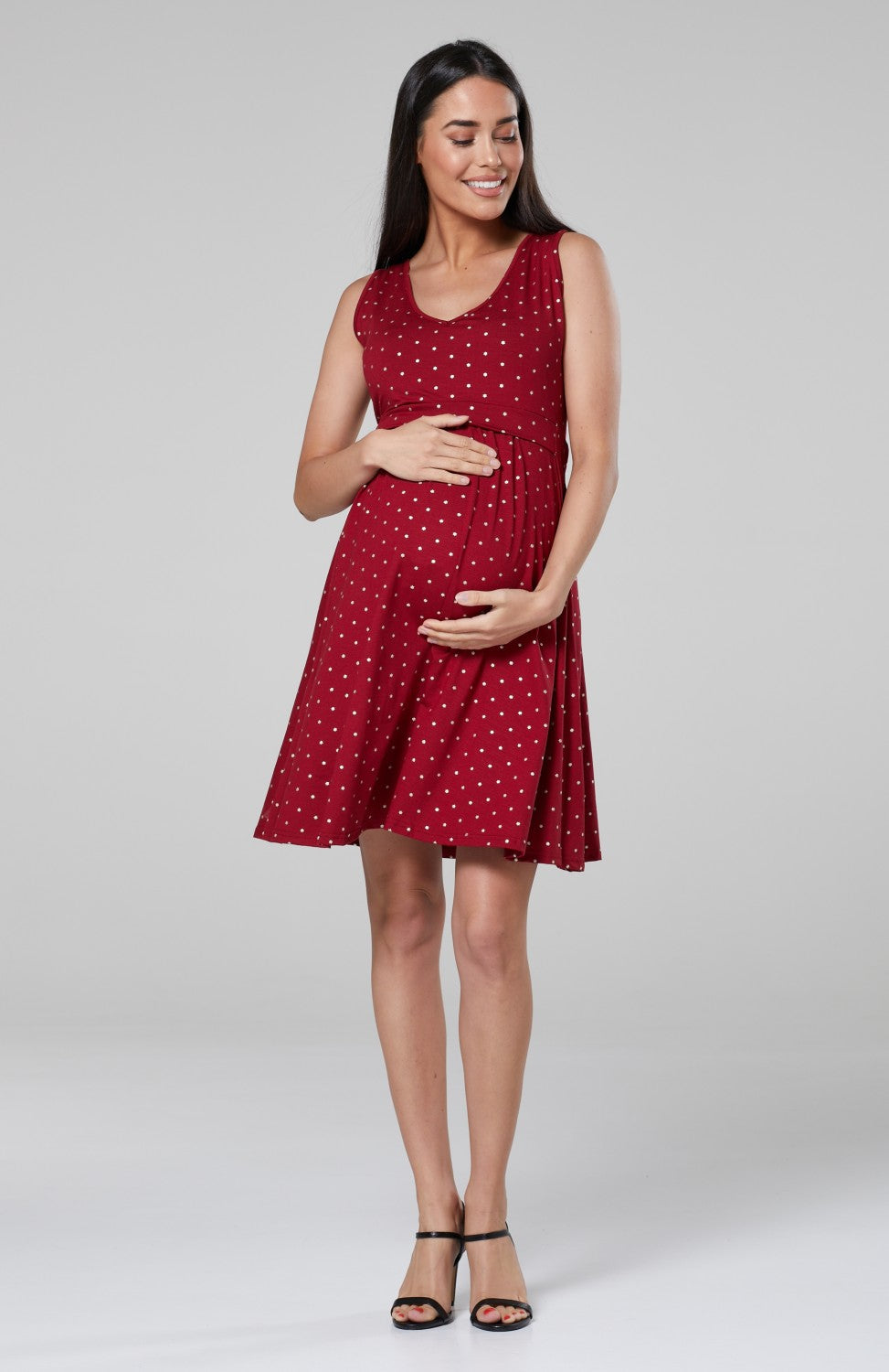 Maternity Sleeveless Skater Nursing Dress