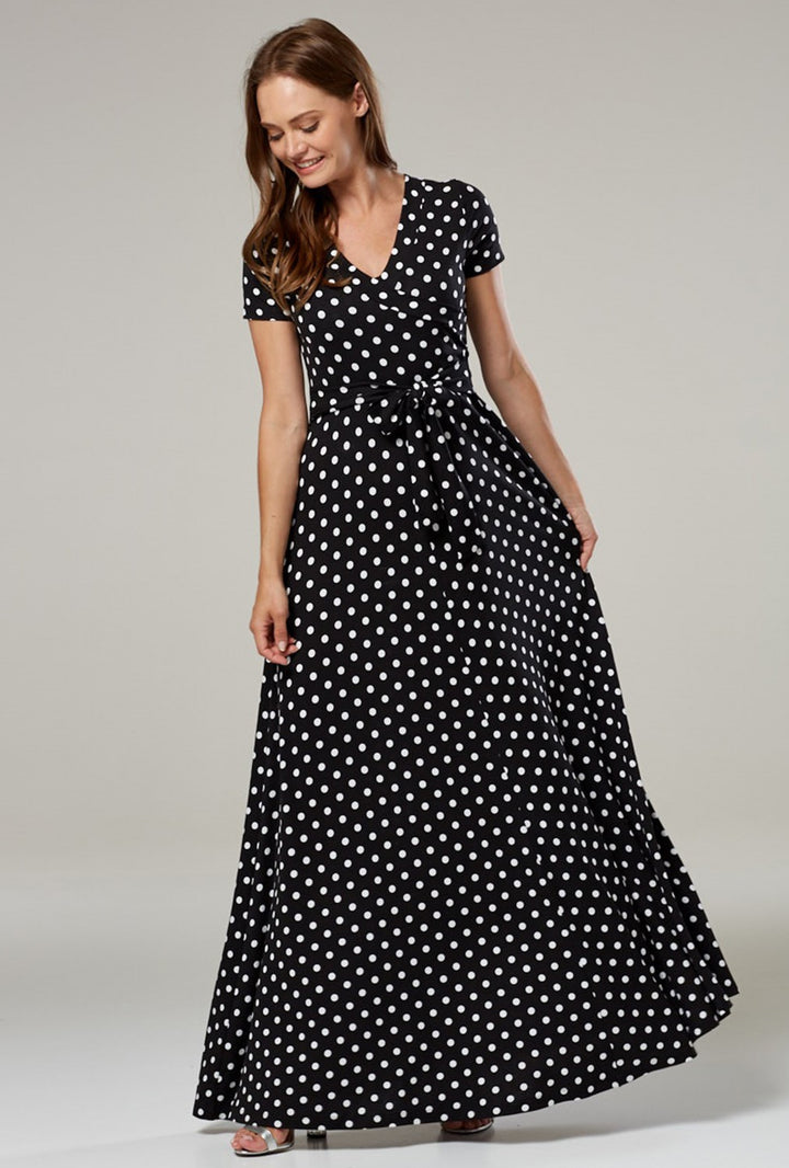 Maternity Nursing Summer Maxi Dress in Dots