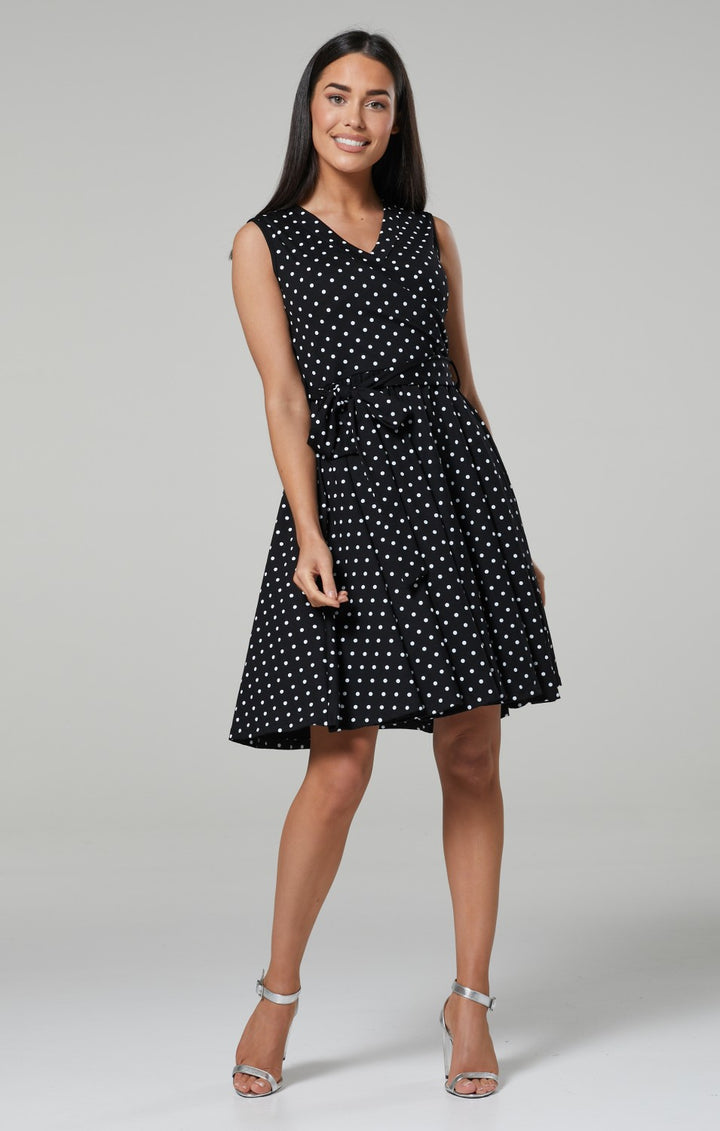 Maternity Nursing Wrap Summer Dress in Dots