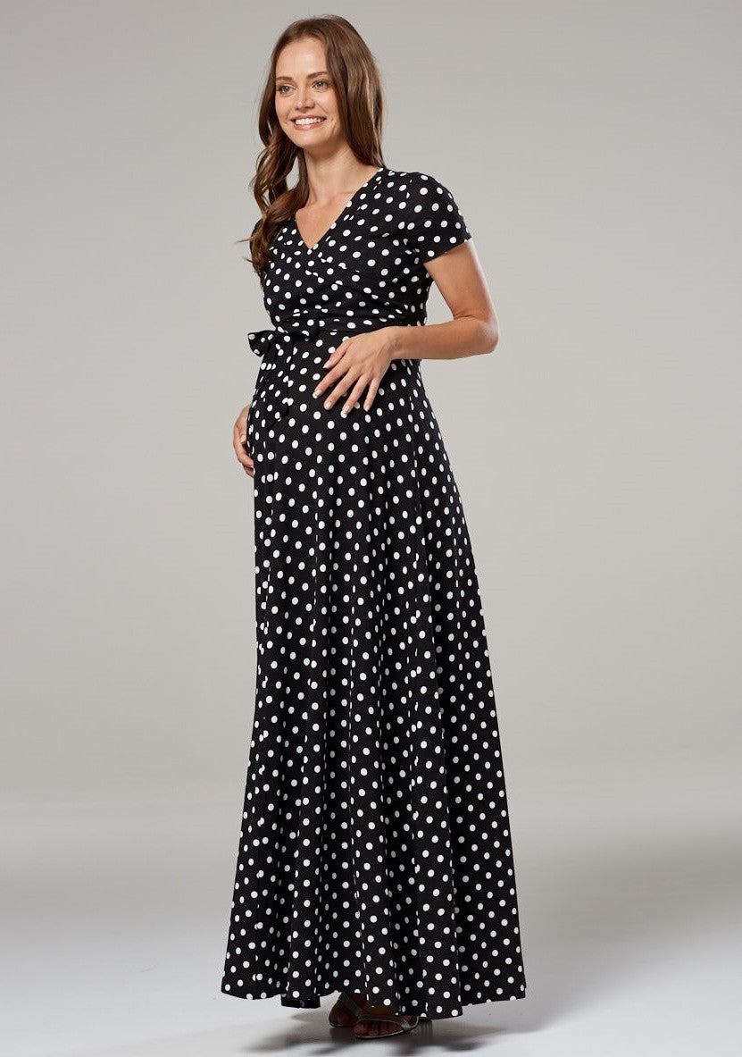 Maternity Nursing Summer Maxi Dress in Dots