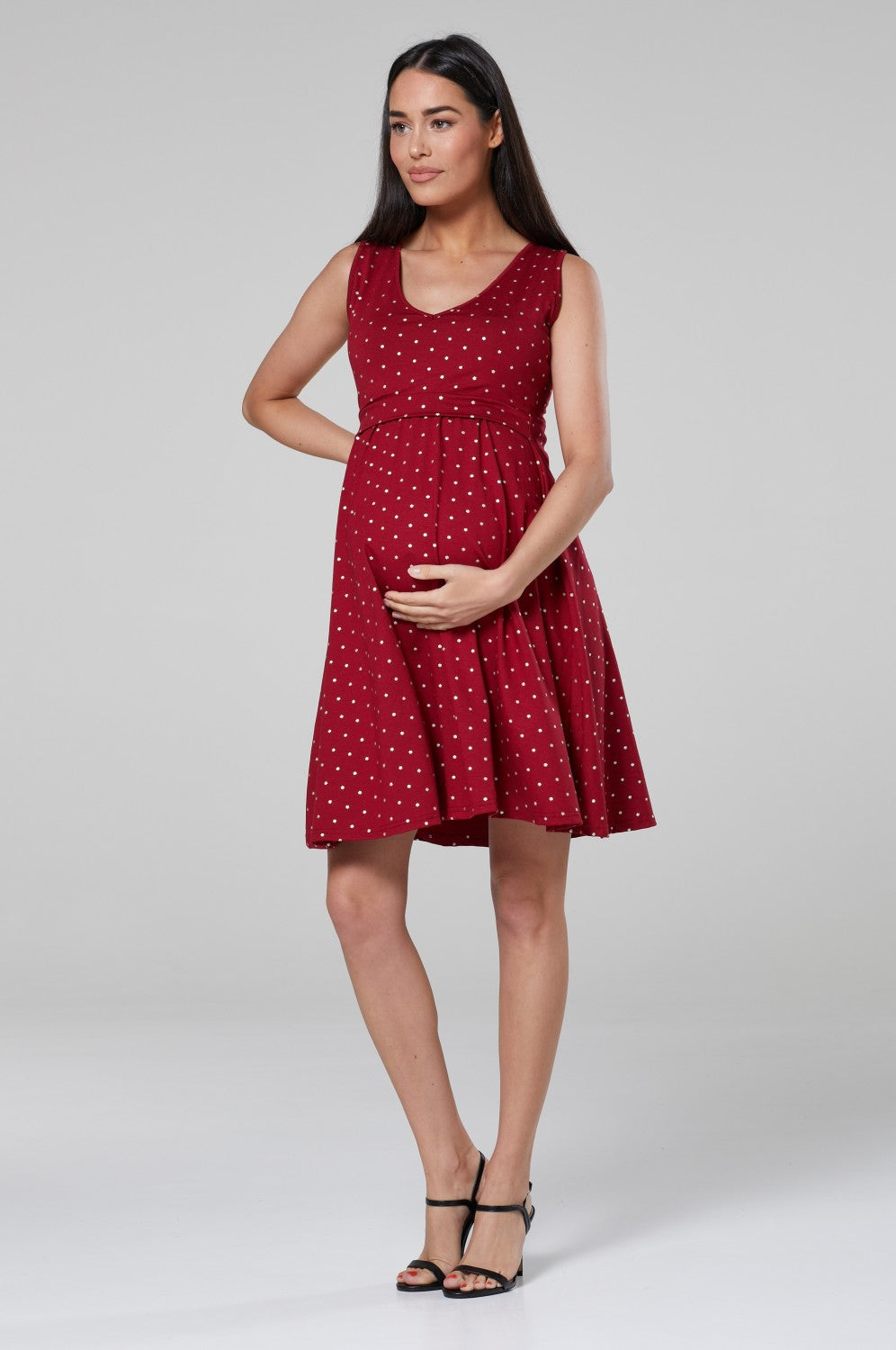 Maternity Sleeveless Skater Nursing Dress