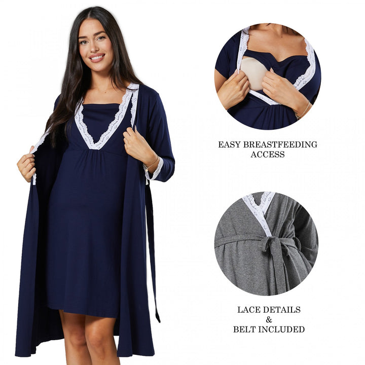 Maternity Labor Set with Nightdress and Nightgown