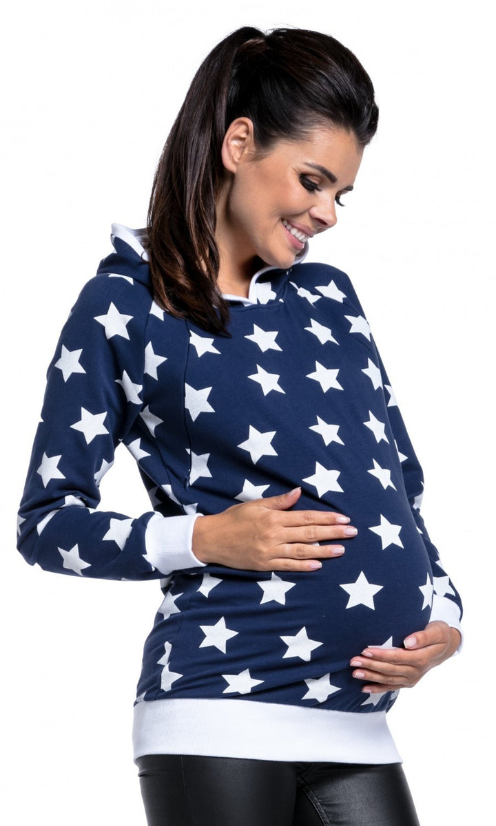 Nursing Hoodie Breastfeeding Stars Design