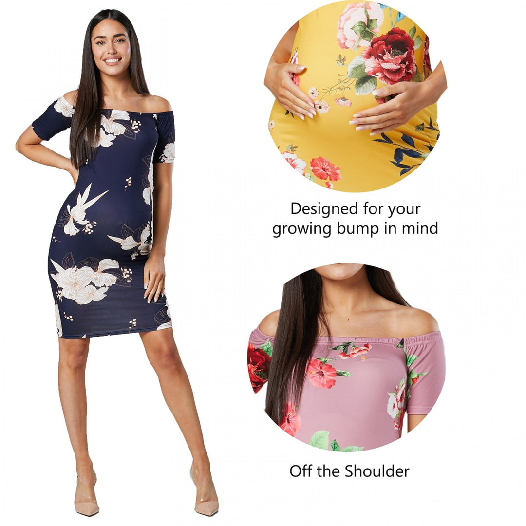 Baby Shower Off Shoulder Bodycon Dress