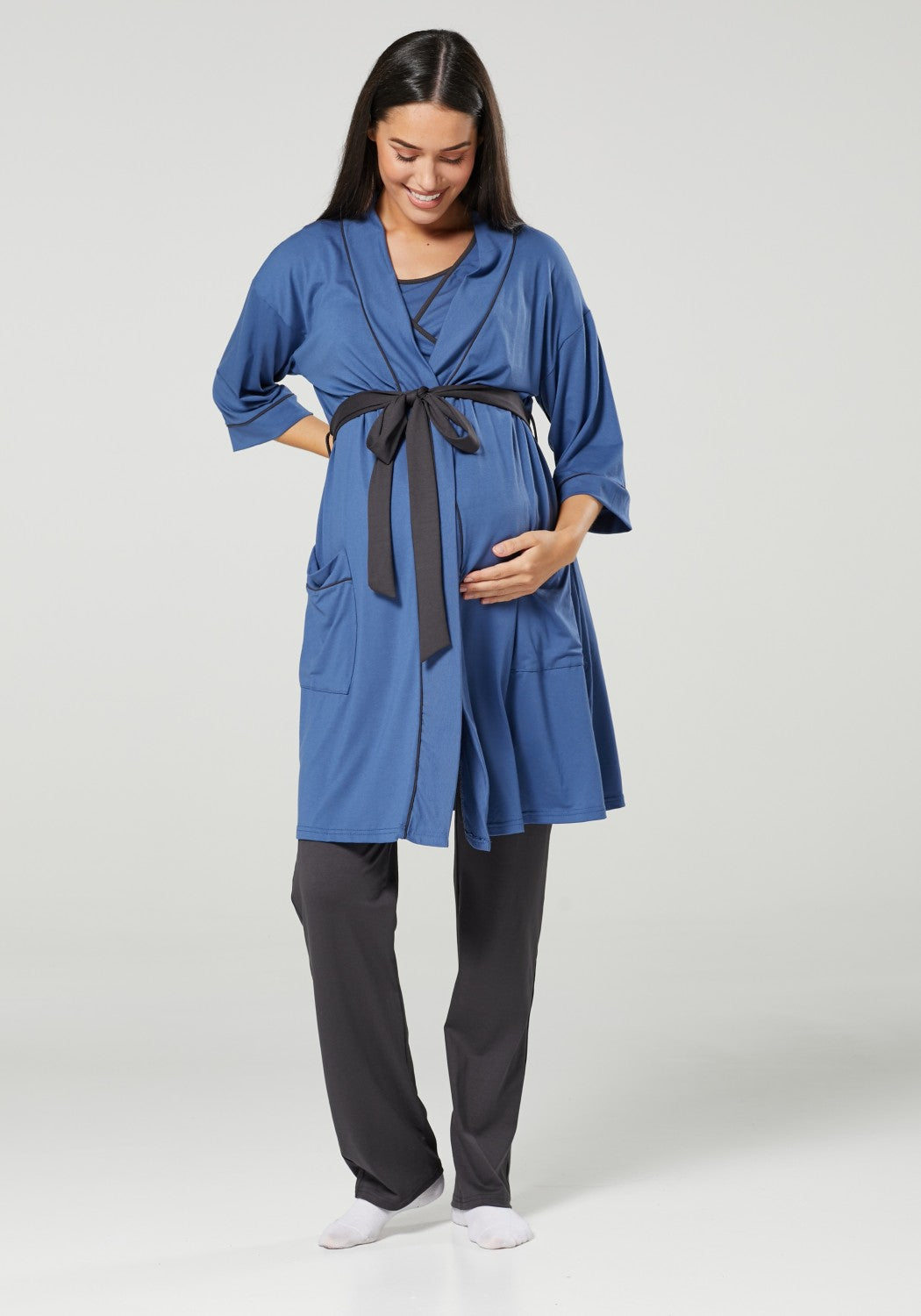 Maternity Nursing Pyjamas & Dressing Gown Set