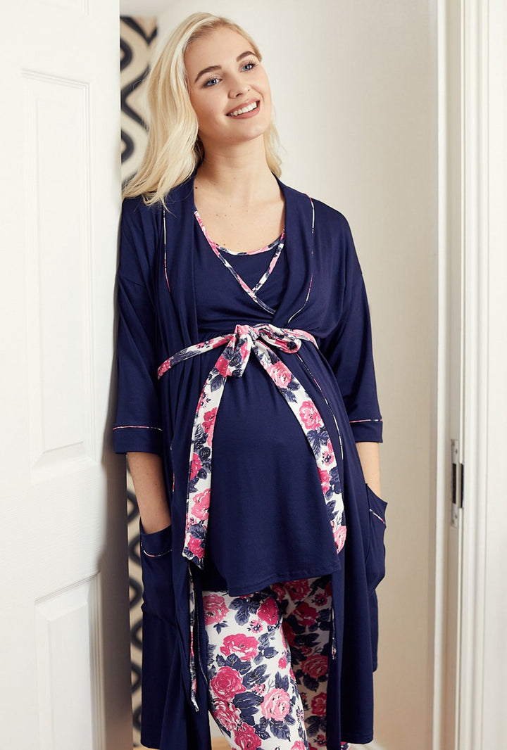Maternity Nursing Pyjamas & Dressing Gown Set