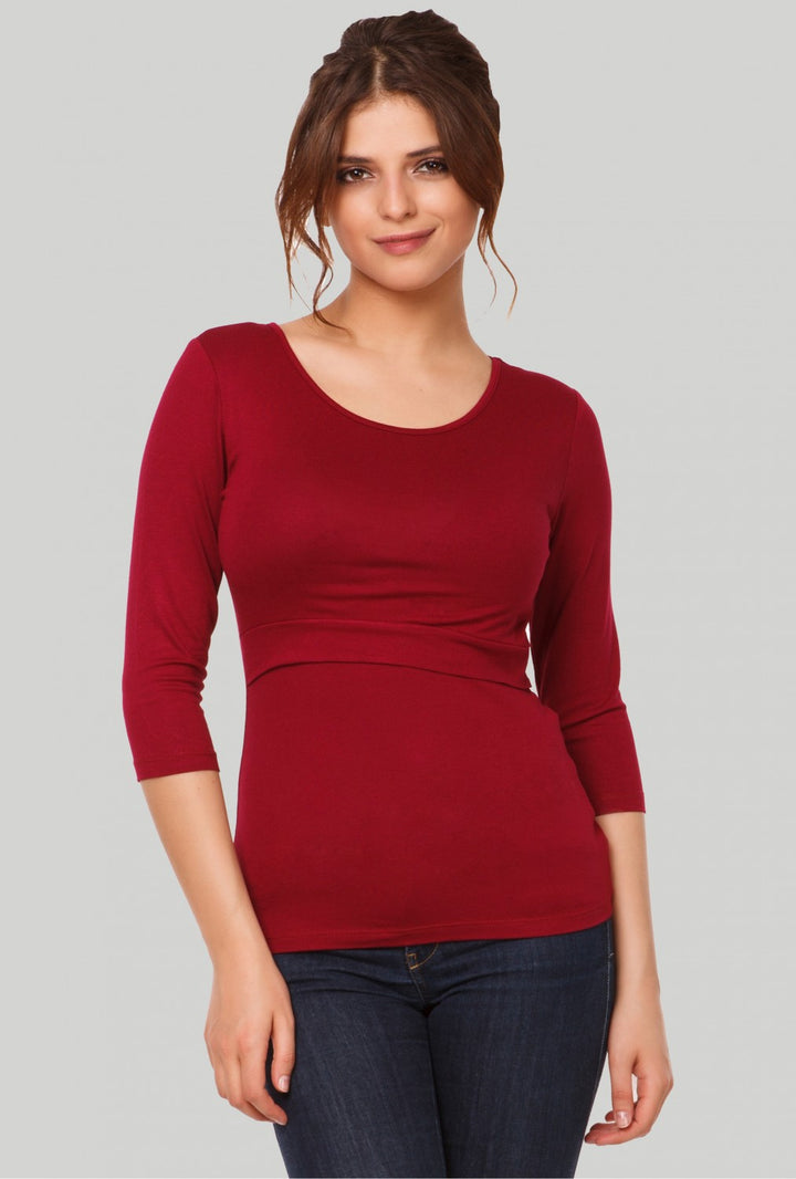 Women's Maternity Nursing Round Neck Top