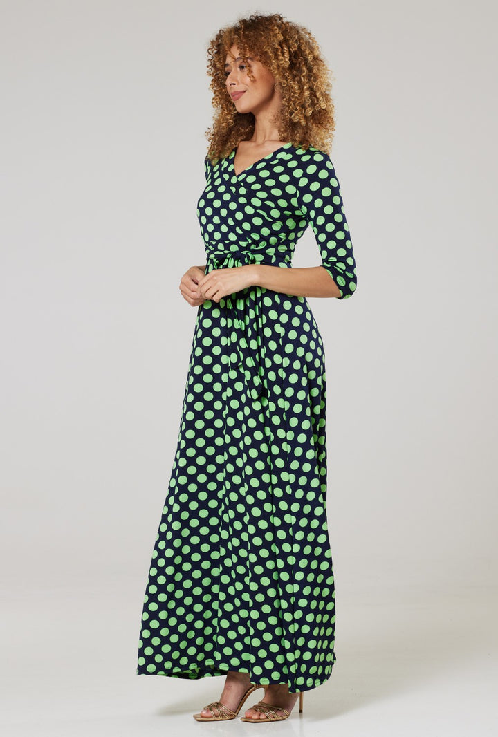 Maternity & Nursing Wrap Maxi Dress Printed