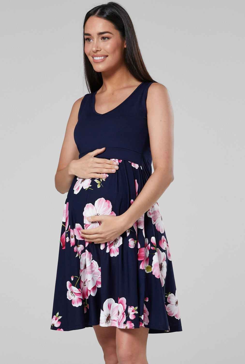 Maternity & Nursing Flower Print Summer Dress