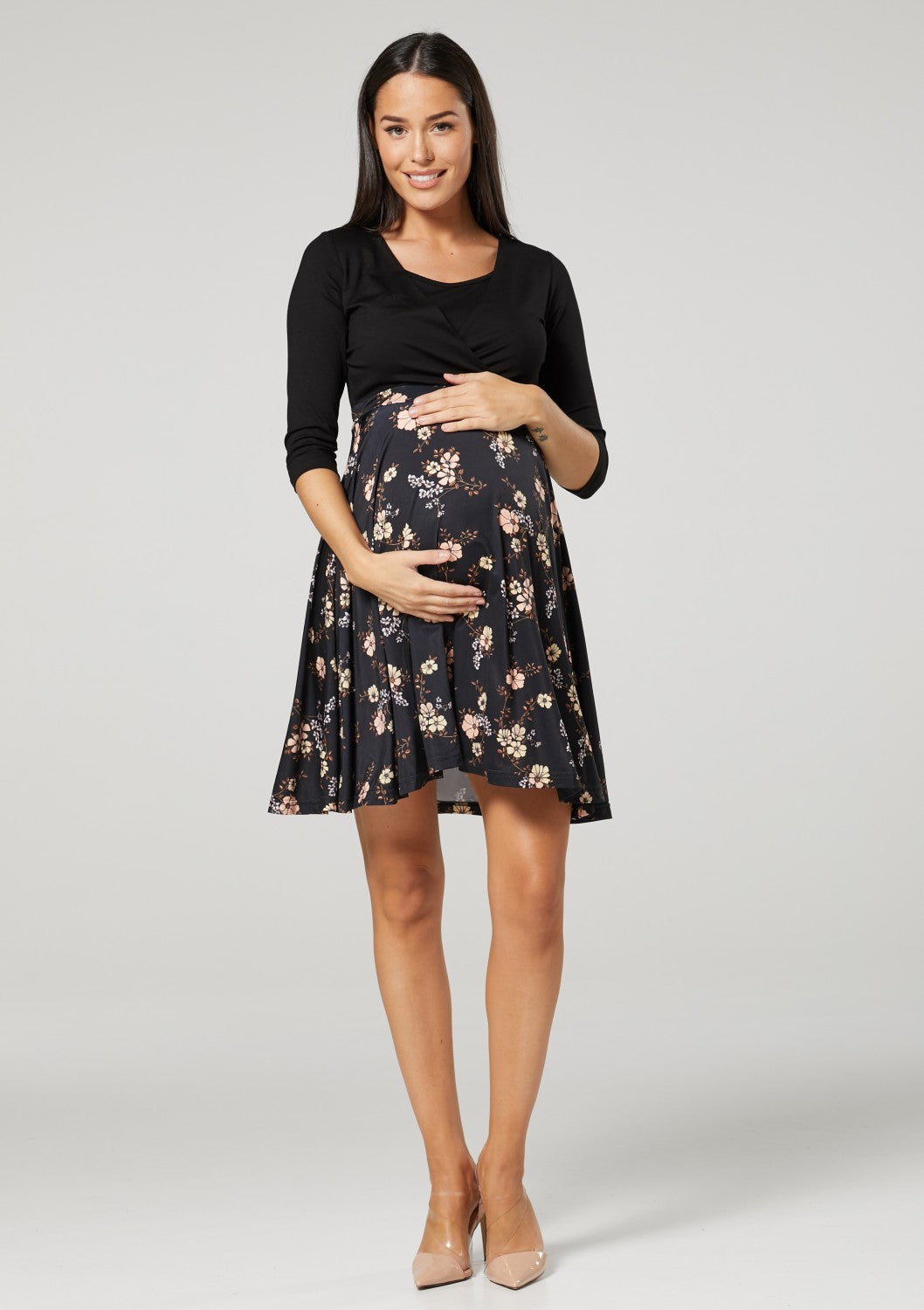 Maternity Nursing Printed Wrap Dress