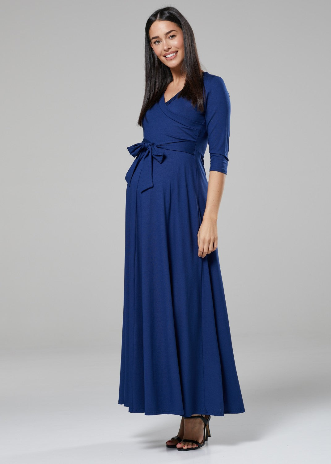 Maternity Empire Wrap Maxi Nursing Dress