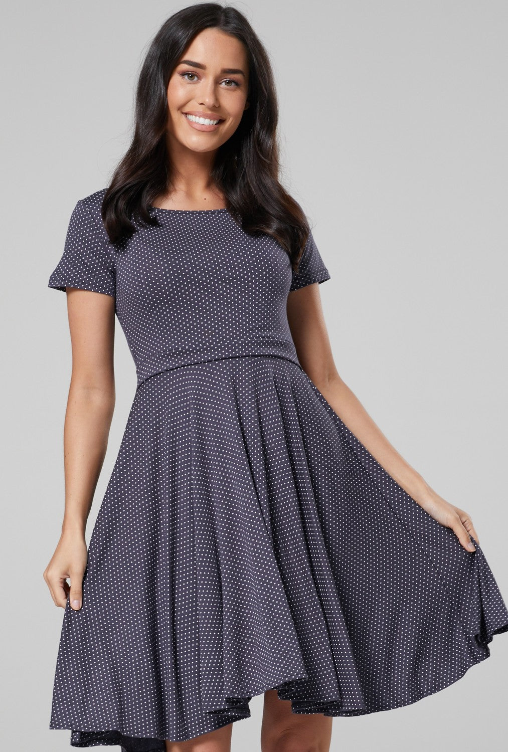 Maternity Summer Nursing Dress in Dots