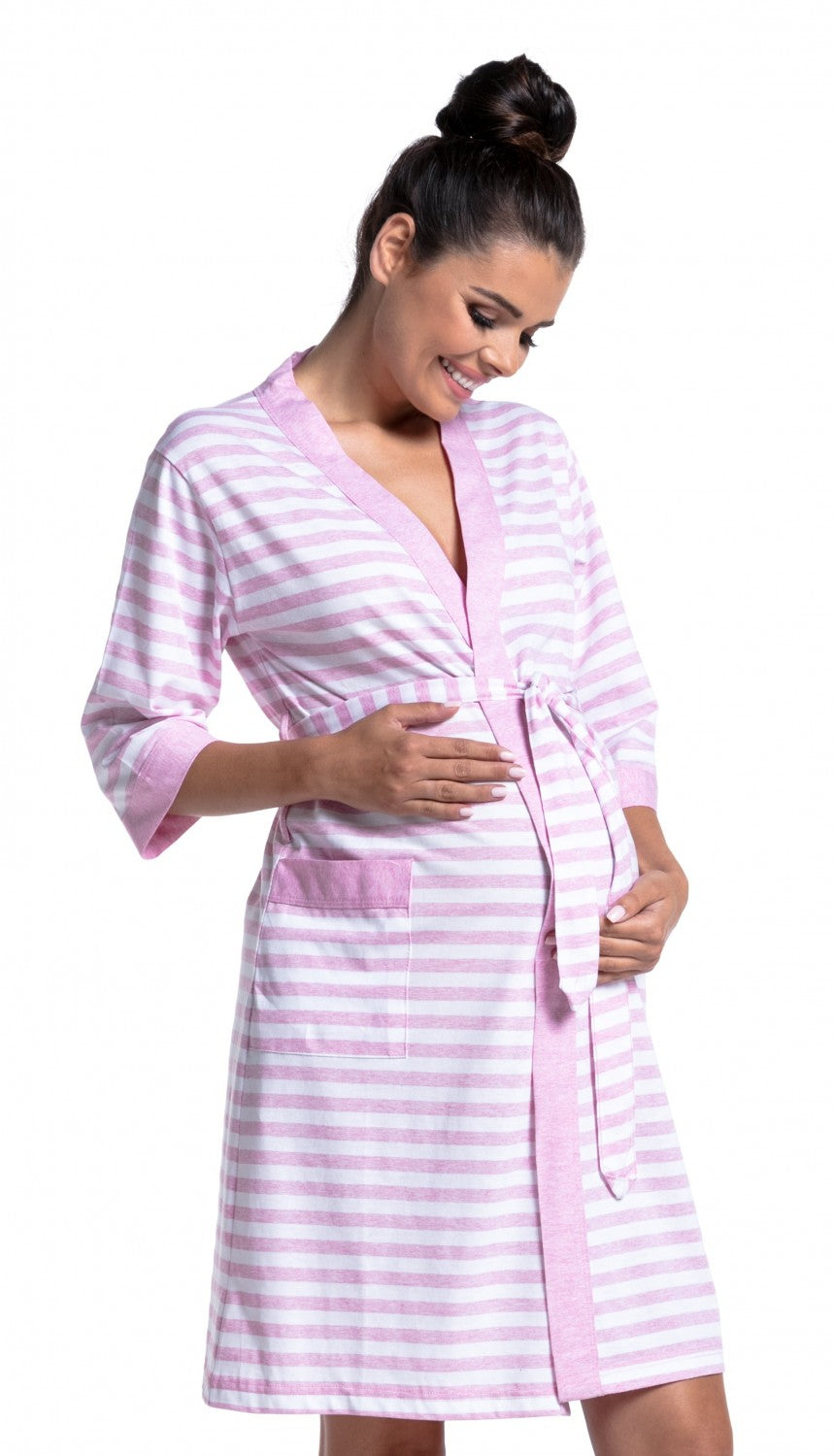 Maternity Striped Robe