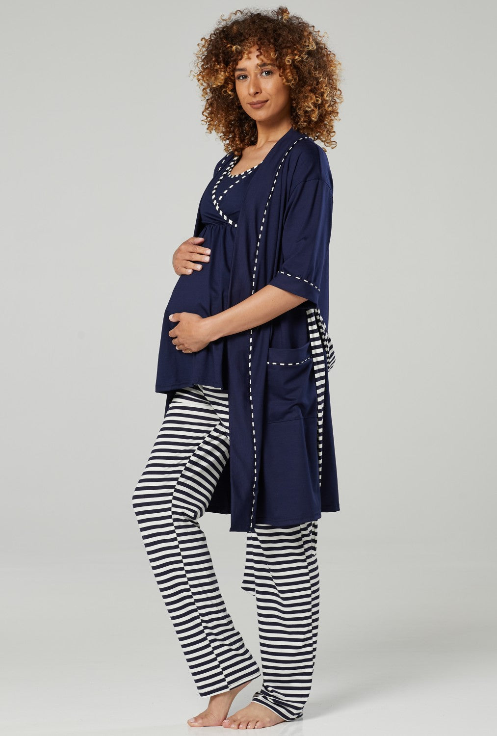 Maternity Nursing Pyjamas & Dressing Gown Set