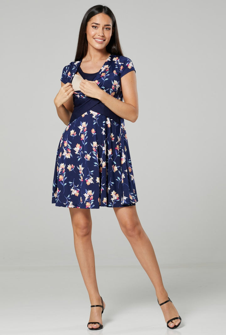 Maternity Flower Print Nursing Sumer Dress