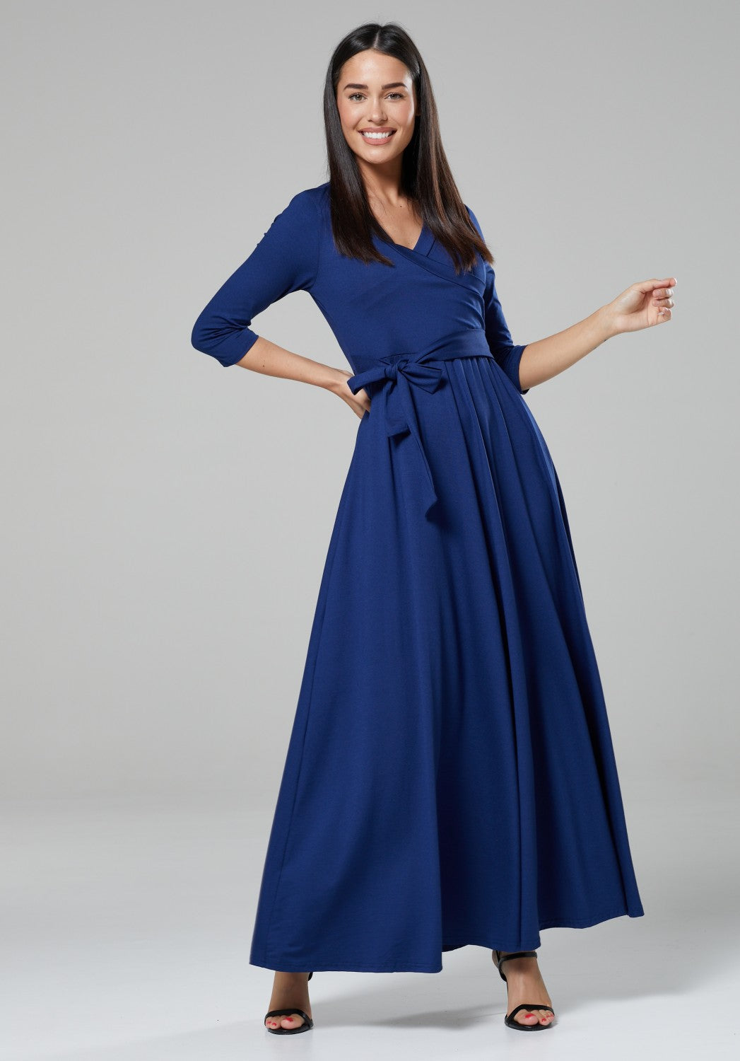 Maternity Empire Wrap Maxi Nursing Dress