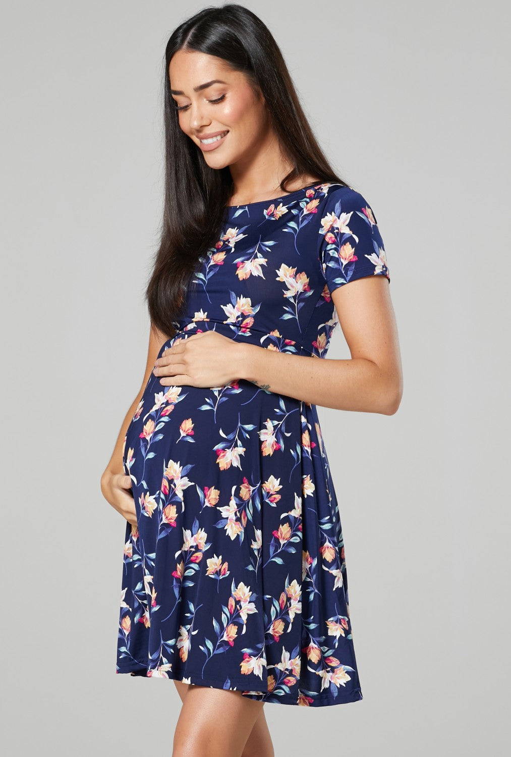 Maternity Flower Print Nursing Sumer Dress