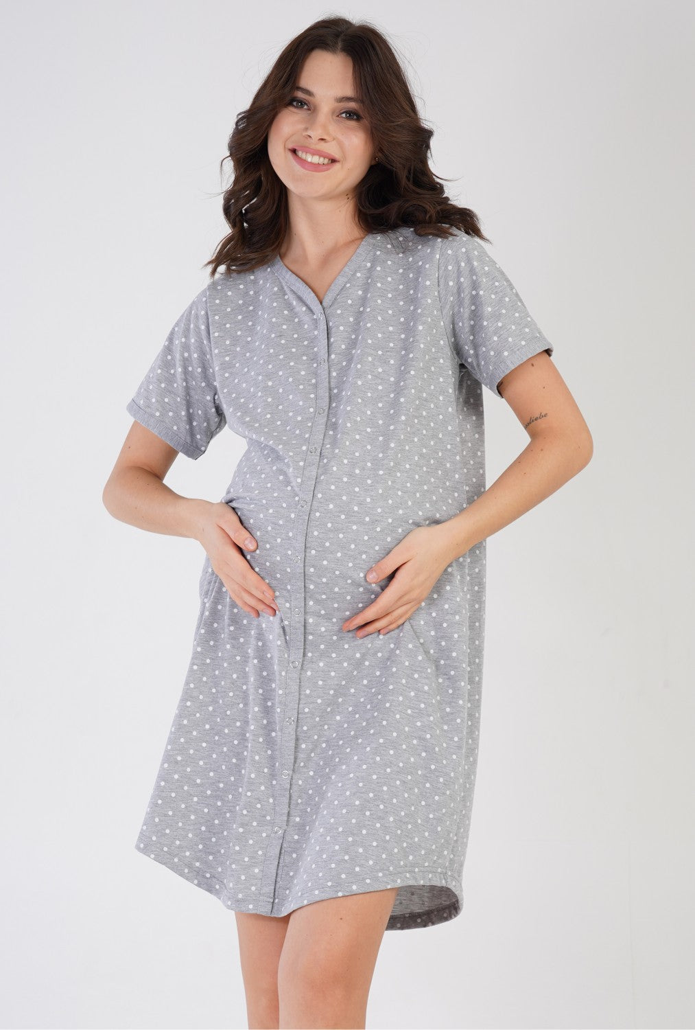 Maternity Nursing Buttoned Nightshirt