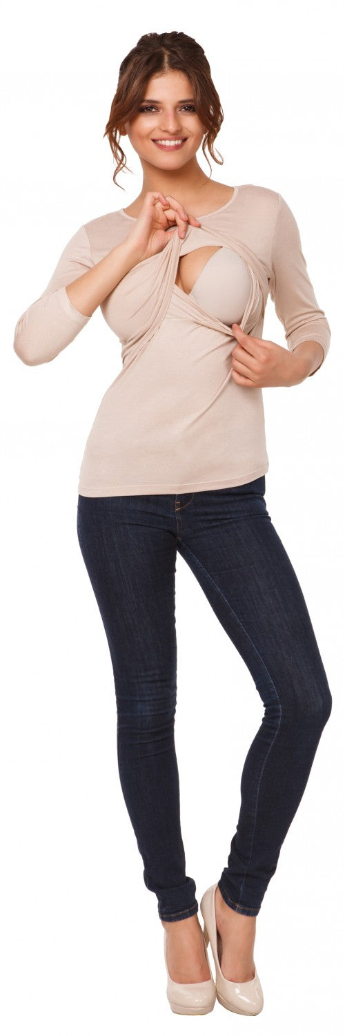 Women's Maternity Nursing Round Neck Top