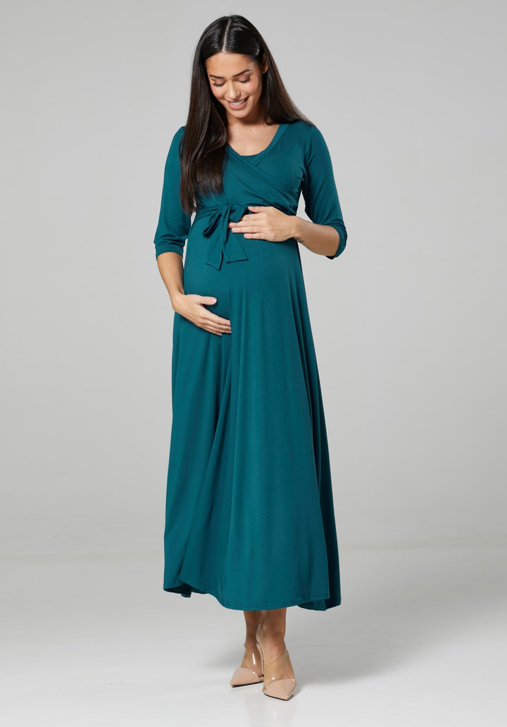 Maternity Empire Wrap Maxi Nursing Dress