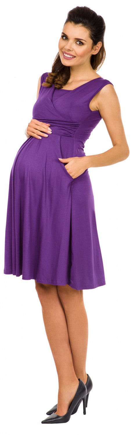 Nursing Maternity Skater Dress with Pockets