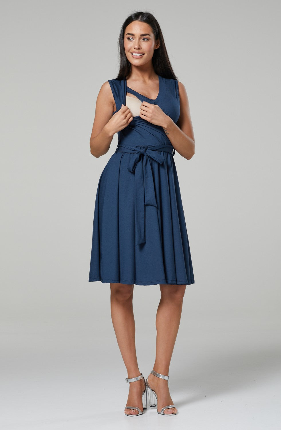 Maternity Sleeveless Wrap Summer Nursing Dress