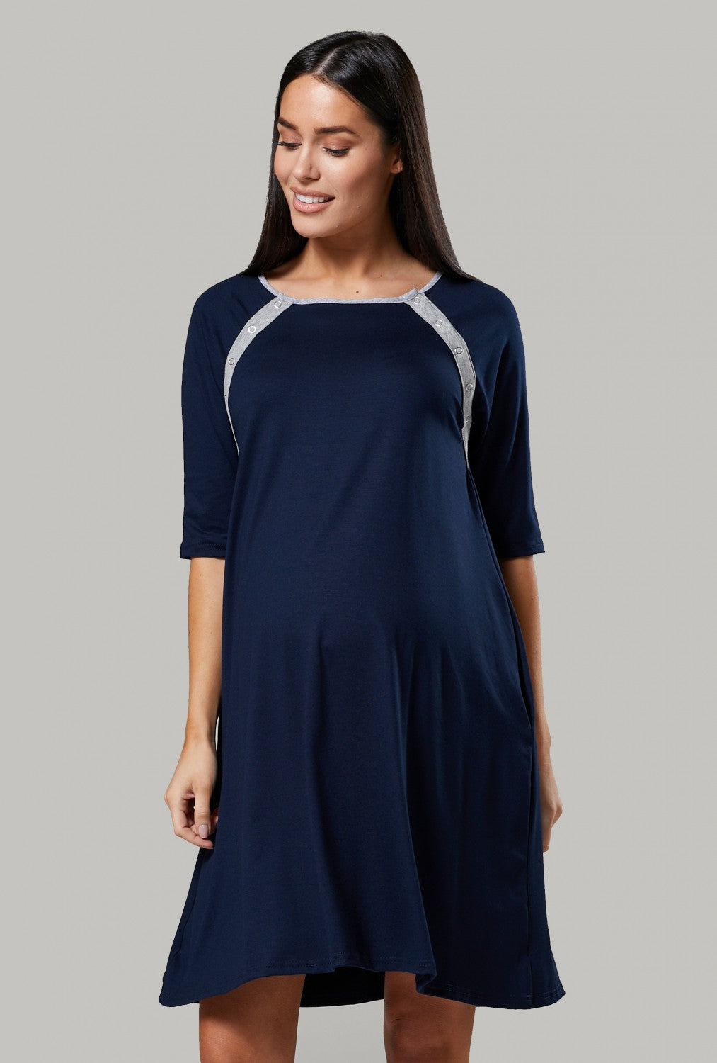 Maternity Nursing Buttoned Gown