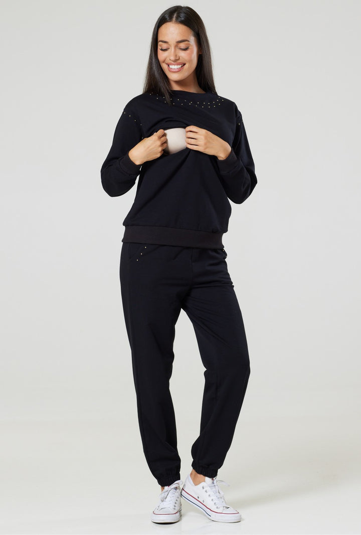 Maternity Tracksuit with Gold Metal Studds