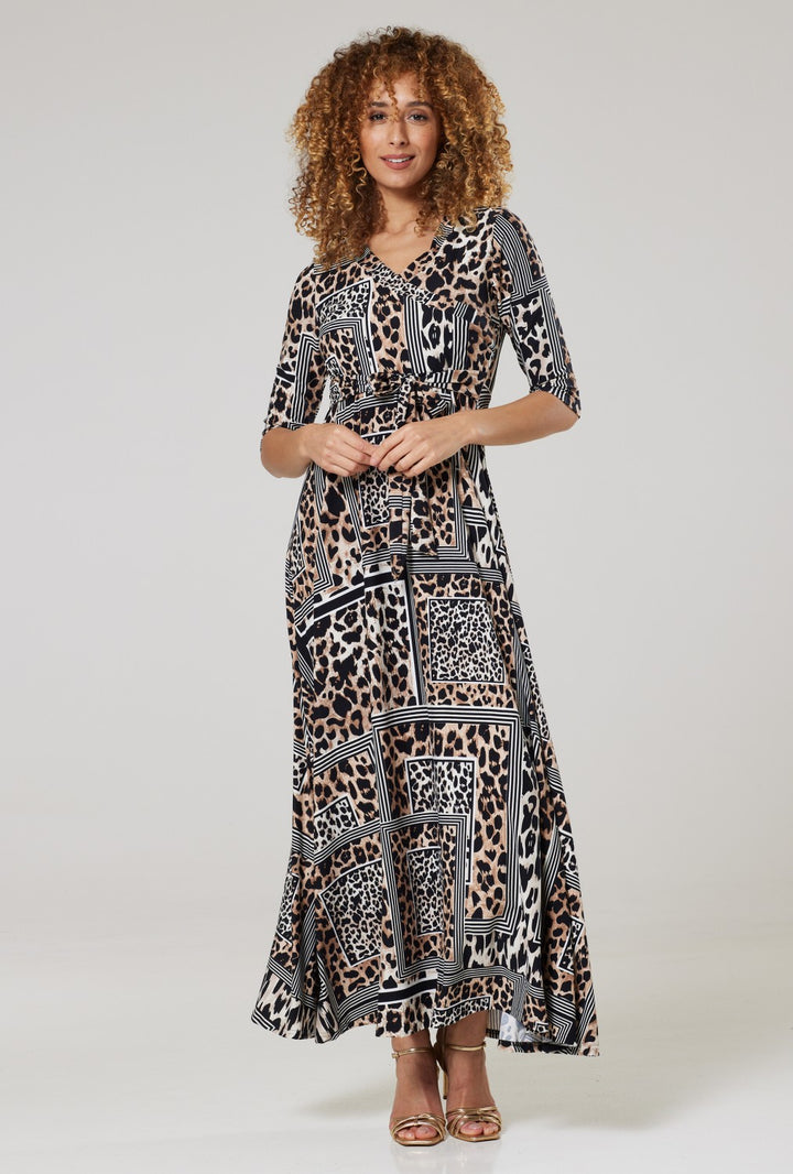 Maternity & Nursing Wrap Maxi Dress Printed