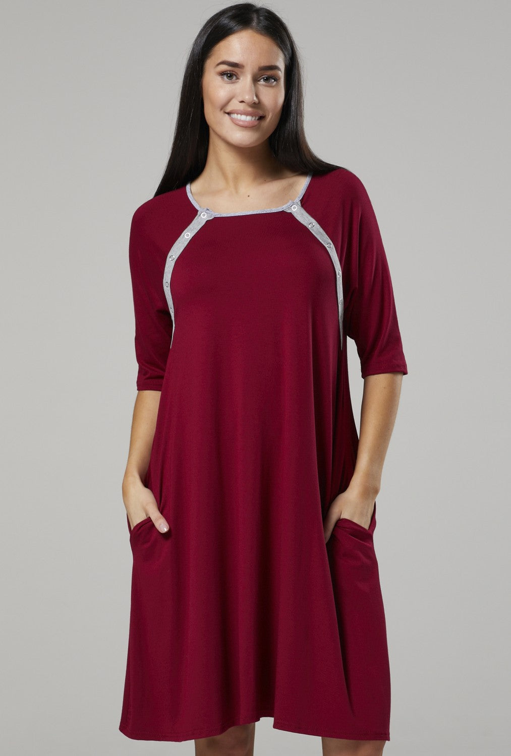 Maternity Nursing Buttoned Gown
