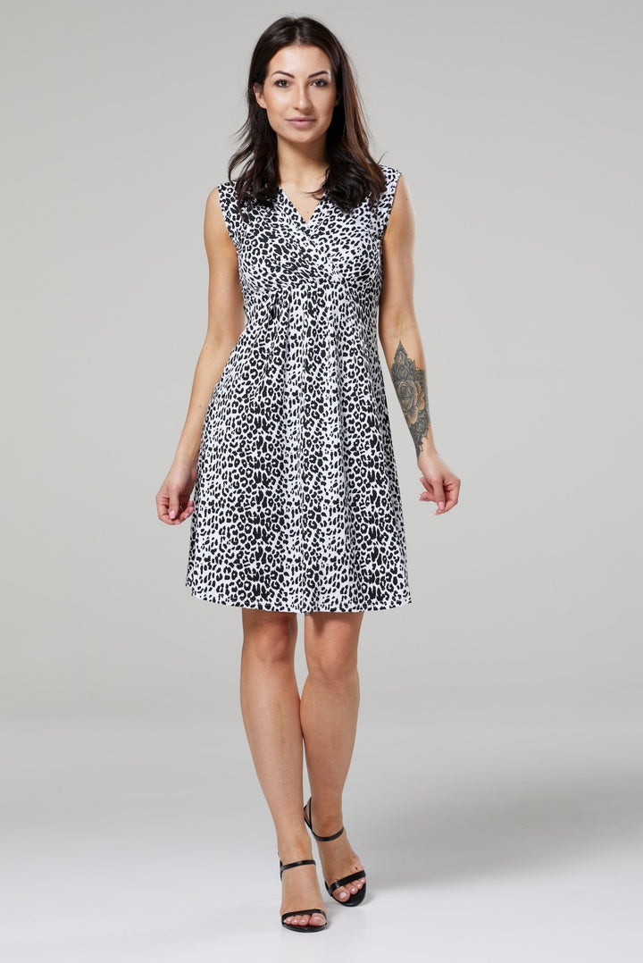 Maternity Sleeveless Printed Nursing Dress