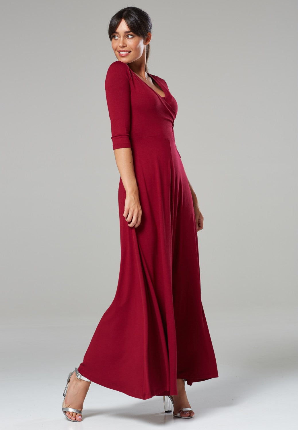 Maternity Empire Wrap Maxi Nursing Dress